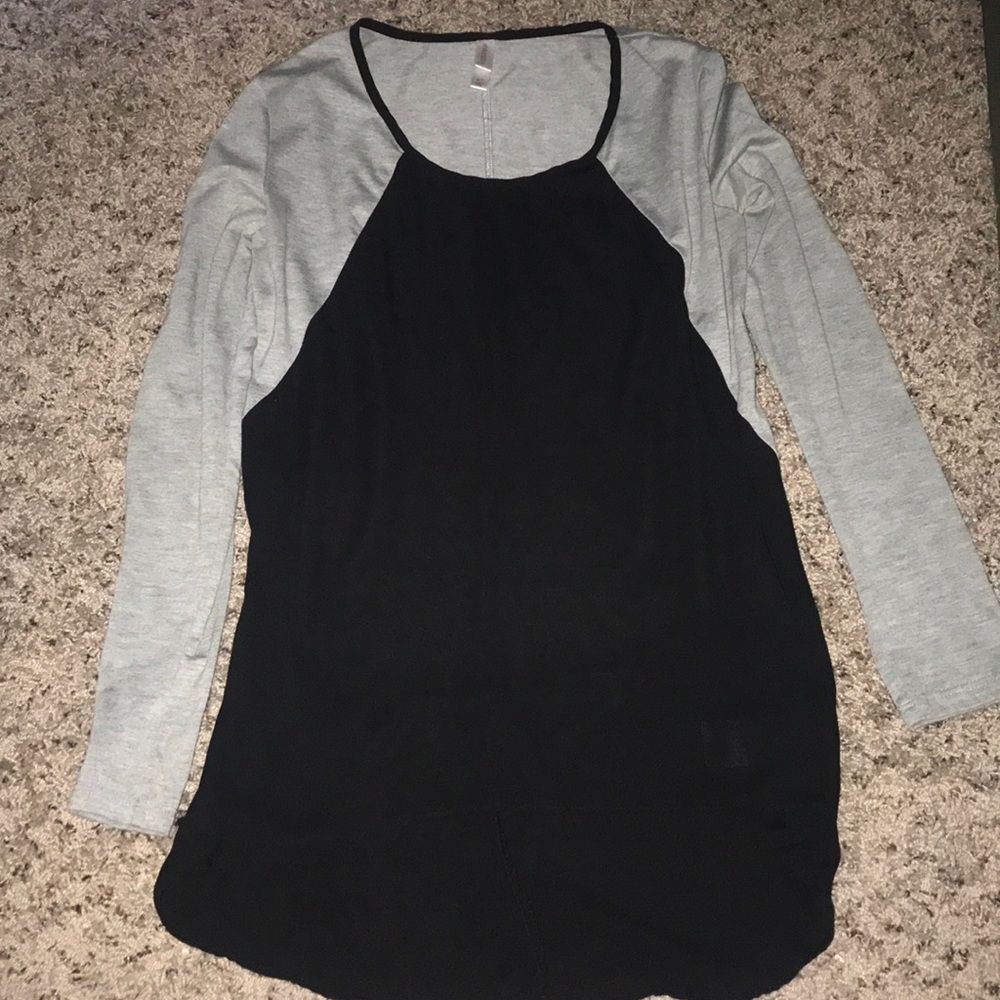 Long sleeve with black sheer body